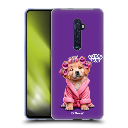 P.D. Moreno Furry Fun Artwork Puppy With Curlers Soft Gel Case for OPPO Reno 2