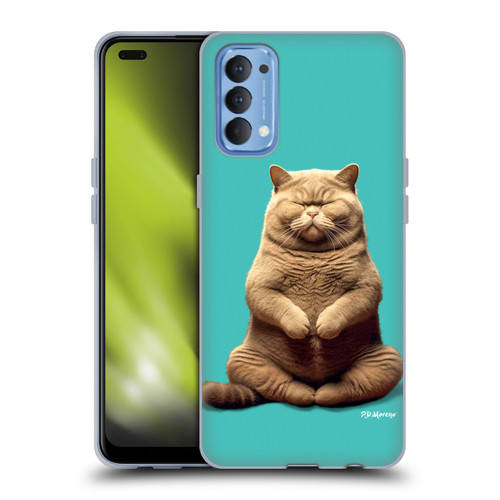 P.D. Moreno Furry Fun Artwork Sitting Cat Soft Gel Case for OPPO Reno 4 5G
