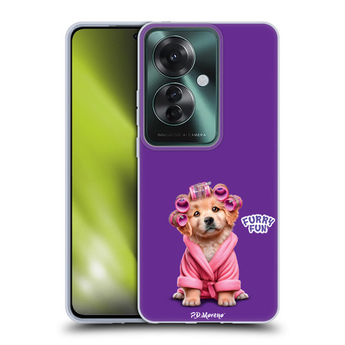 P.D. Moreno Furry Fun Artwork Puppy With Curlers Soft Gel Case for OPPO Reno11 F 5G / F25 Pro 5G