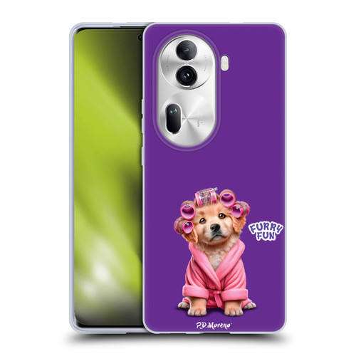 P.D. Moreno Furry Fun Artwork Puppy With Curlers Soft Gel Case for OPPO Reno11 Pro