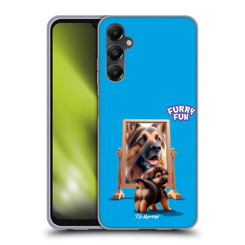 P.D. Moreno Furry Fun Artwork German Shepherd Mirror Soft Gel Case for Samsung Galaxy A05s
