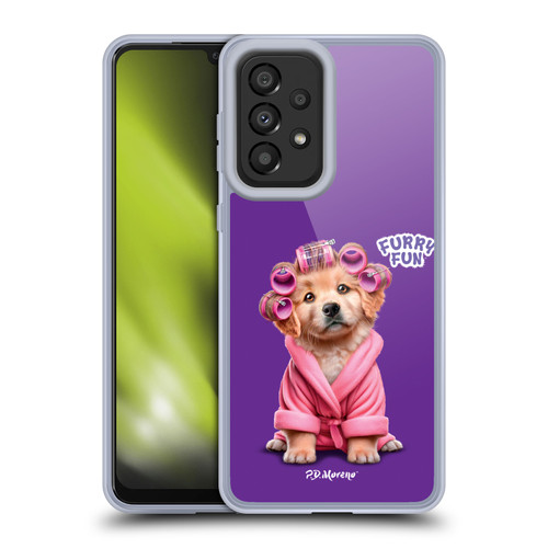 P.D. Moreno Furry Fun Artwork Puppy With Curlers Soft Gel Case for Samsung Galaxy A33 5G (2022)