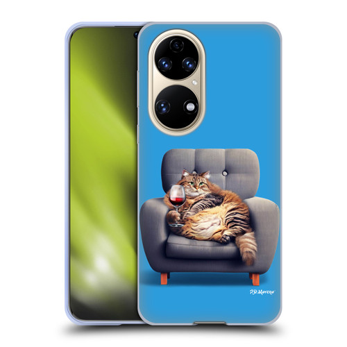 P.D. Moreno Furry Fun Artwork Fat Cat Armchair Soft Gel Case for Huawei P50