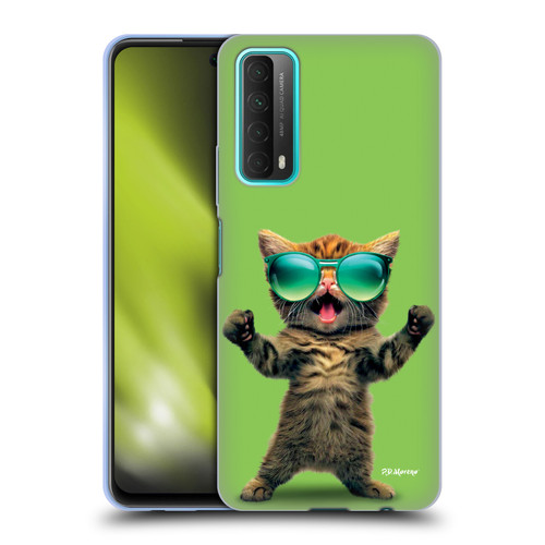P.D. Moreno Furry Fun Artwork Cat Sunglasses Soft Gel Case for Huawei P Smart (2021)