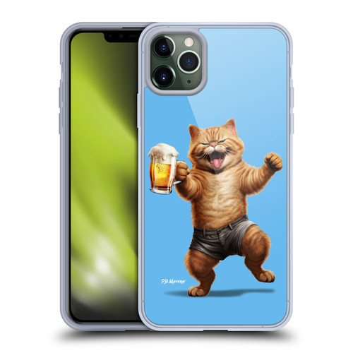 P.D. Moreno Furry Fun Artwork Cat Beer Soft Gel Case for Apple iPhone 11 Pro Max