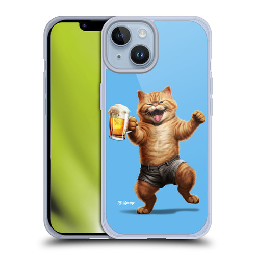 P.D. Moreno Furry Fun Artwork Cat Beer Soft Gel Case for Apple iPhone 14