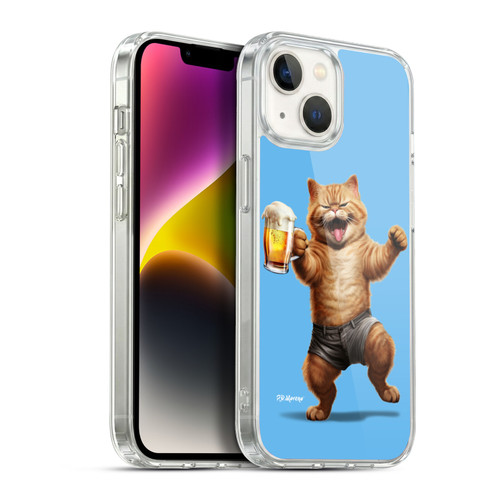 P.D. Moreno Furry Fun Artwork Cat Beer Soft Gel Case for Apple iPhone 14