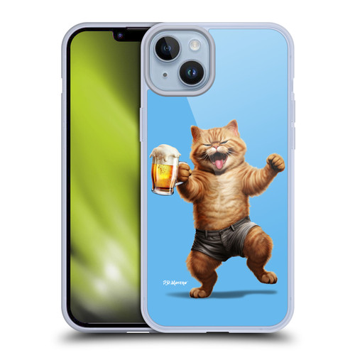 P.D. Moreno Furry Fun Artwork Cat Beer Soft Gel Case for Apple iPhone 14 Plus