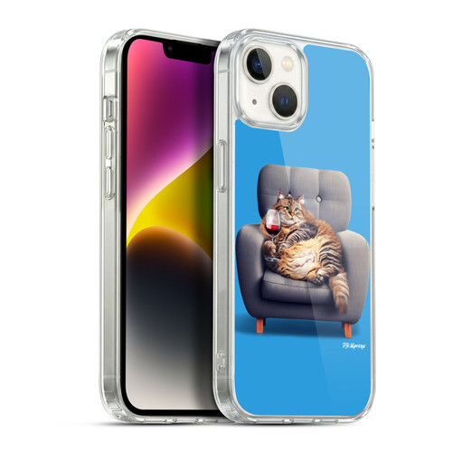P.D. Moreno Furry Fun Artwork Fat Cat Armchair Soft Gel Case for Apple iPhone 14 Plus & MagSafe
