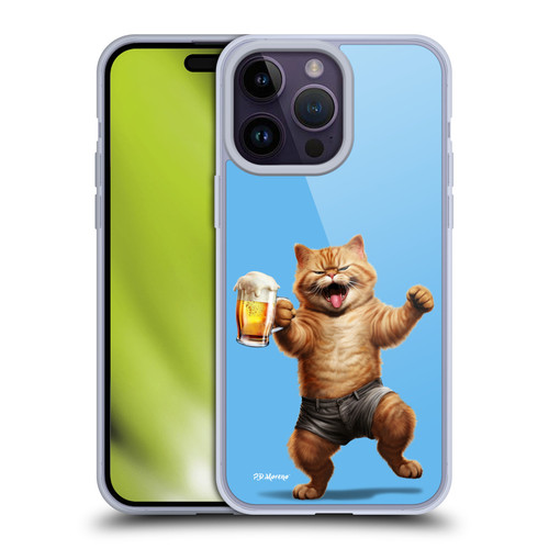 P.D. Moreno Furry Fun Artwork Cat Beer Soft Gel Case for Apple iPhone 14 Pro Max