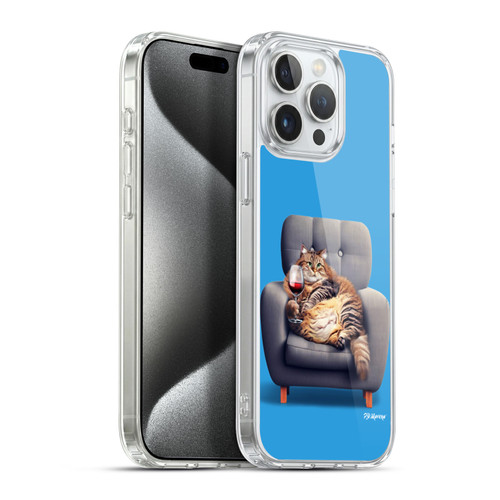 P.D. Moreno Furry Fun Artwork Fat Cat Armchair Soft Gel Case for Apple iPhone 15 Pro Max & MagSafe