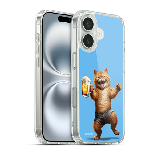 P.D. Moreno Furry Fun Artwork Cat Beer Soft Gel Case for Apple iPhone 16 & MagSafe