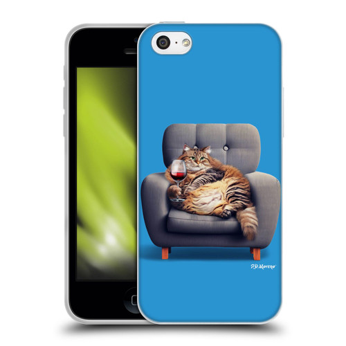 P.D. Moreno Furry Fun Artwork Fat Cat Armchair Soft Gel Case for Apple iPhone 5c