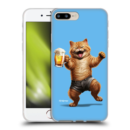 P.D. Moreno Furry Fun Artwork Cat Beer Soft Gel Case for Apple iPhone 7 Plus / iPhone 8 Plus