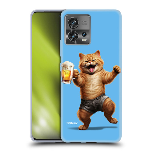 P.D. Moreno Furry Fun Artwork Cat Beer Soft Gel Case for Motorola Moto Edge 30 Fusion