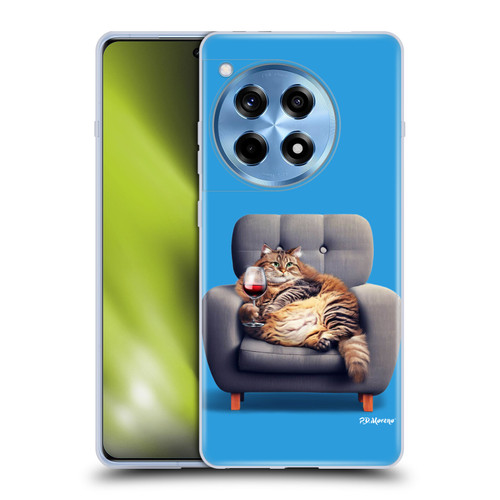 P.D. Moreno Furry Fun Artwork Fat Cat Armchair Soft Gel Case for OnePlus 12R