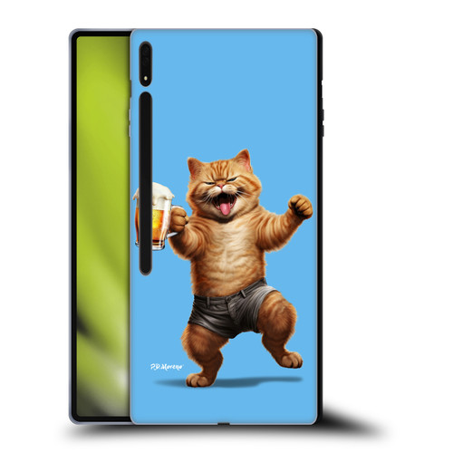 P.D. Moreno Furry Fun Artwork Cat Beer Soft Gel Case for Samsung Galaxy Tab S8 Ultra