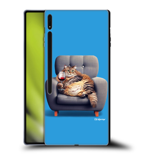 P.D. Moreno Furry Fun Artwork Fat Cat Armchair Soft Gel Case for Samsung Galaxy Tab S8 Ultra