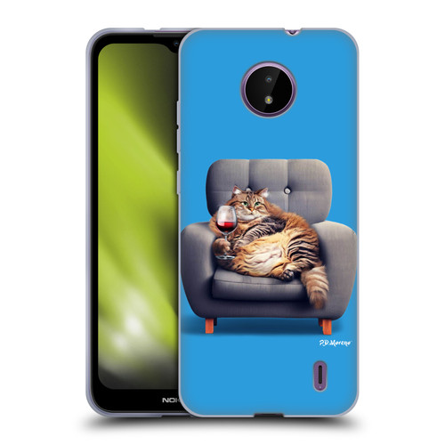 P.D. Moreno Furry Fun Artwork Fat Cat Armchair Soft Gel Case for Nokia C10 / C20