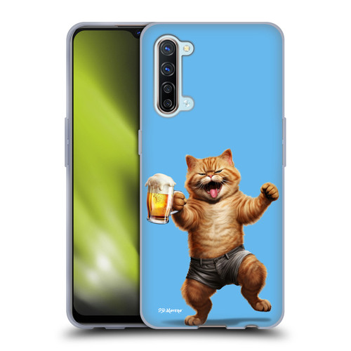 P.D. Moreno Furry Fun Artwork Cat Beer Soft Gel Case for OPPO Find X2 Lite 5G