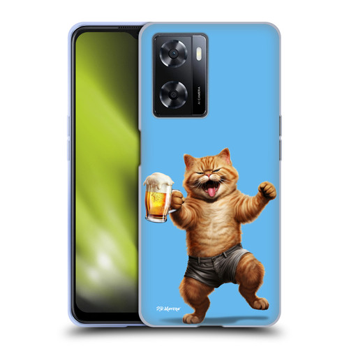 P.D. Moreno Furry Fun Artwork Cat Beer Soft Gel Case for OPPO A57s