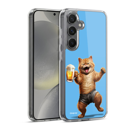 P.D. Moreno Furry Fun Artwork Cat Beer Soft Gel Case for Samsung Galaxy S24 5G & MagSafe