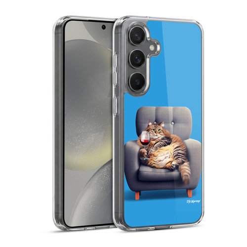 P.D. Moreno Furry Fun Artwork Fat Cat Armchair Soft Gel Case for Samsung Galaxy S24 5G & MagSafe