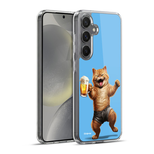 P.D. Moreno Furry Fun Artwork Cat Beer Soft Gel Case for Samsung Galaxy S24+ 5G & MagSafe