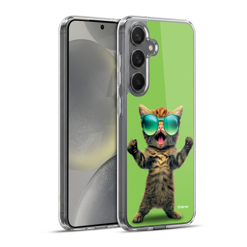 P.D. Moreno Furry Fun Artwork Cat Sunglasses Soft Gel Case for Samsung Galaxy S24+ 5G & MagSafe