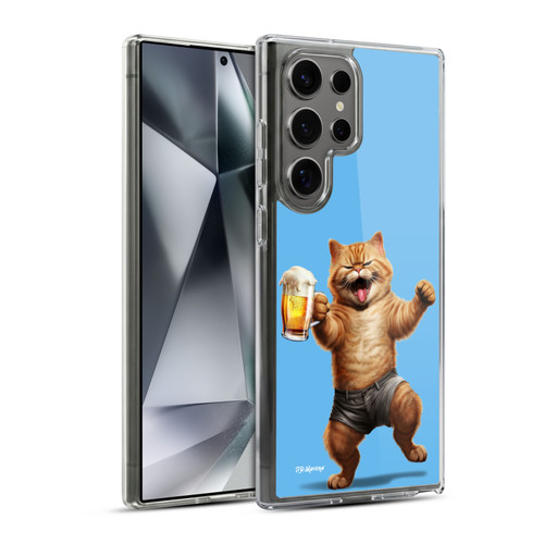 P.D. Moreno Furry Fun Artwork Cat Beer Soft Gel Case for Samsung Galaxy S24 Ultra 5G & MagSafe