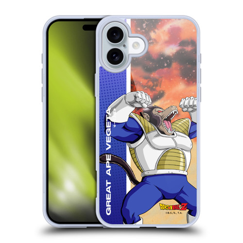 Dragon Ball Z Saiyan Arc Characters Great Ape Vegeta Soft Gel Case for Apple iPhone 16 Plus