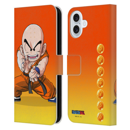 Dragon Ball Characters Krillin Leather Book Wallet Case Cover For Apple iPhone 16 Plus