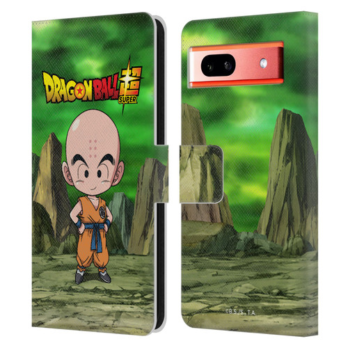 Dragon Ball Super Characters Krillin Leather Book Wallet Case Cover For Google Pixel 7a