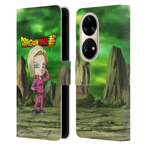 Dragon Ball Super Characters Android 18 Leather Book Wallet Case Cover For Huawei P50 Pro