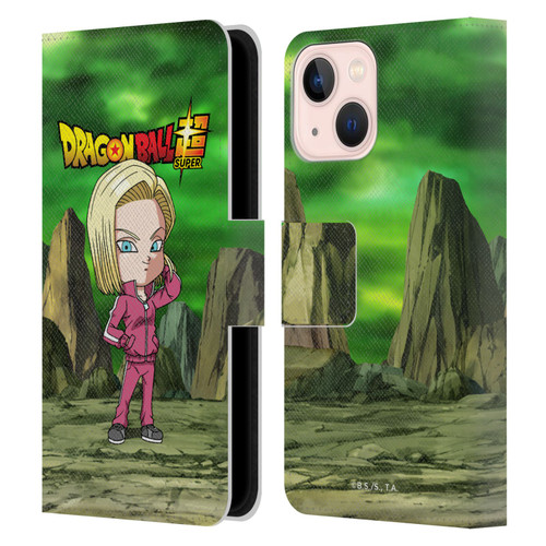 Dragon Ball Super Characters Android 18 Leather Book Wallet Case Cover For Apple iPhone 13 Mini