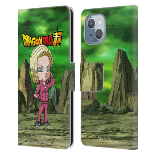 Dragon Ball Super Characters Android 18 Leather Book Wallet Case Cover For Apple iPhone 14