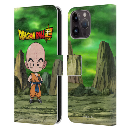 Dragon Ball Super Characters Krillin Leather Book Wallet Case Cover For Apple iPhone 15 Pro Max