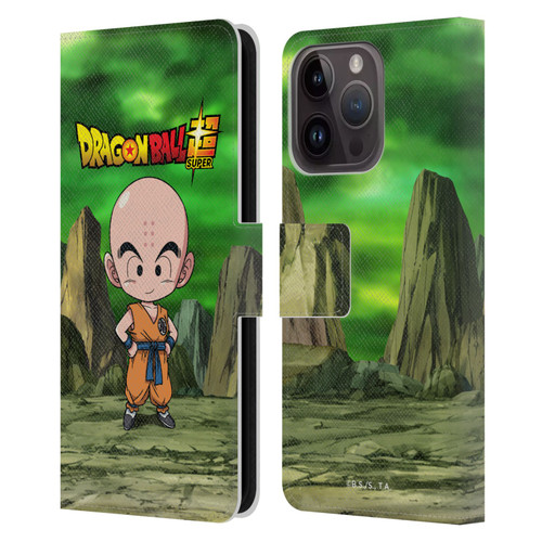 Dragon Ball Super Characters Krillin Leather Book Wallet Case Cover For Apple iPhone 15 Pro