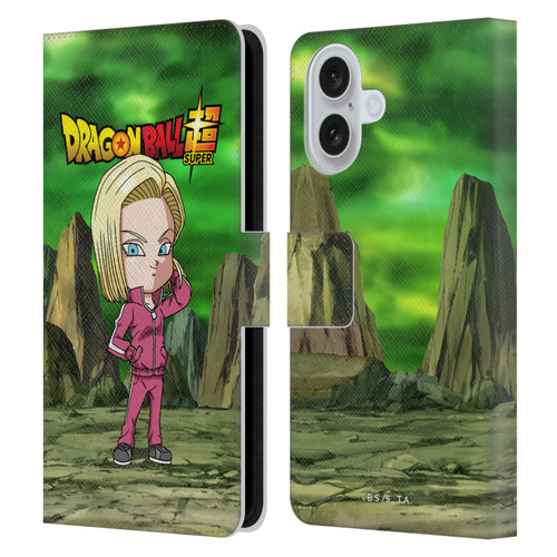 Dragon Ball Super Characters Android 18 Leather Book Wallet Case Cover For Apple iPhone 16