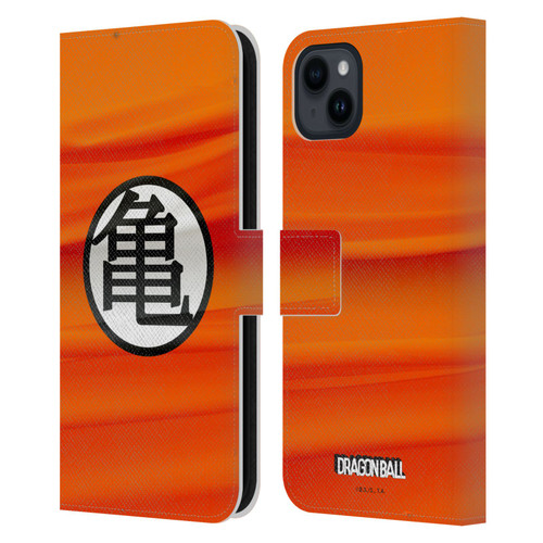 Dragon Ball Iconic Kame Symbol Leather Book Wallet Case Cover For Apple iPhone 15 Plus