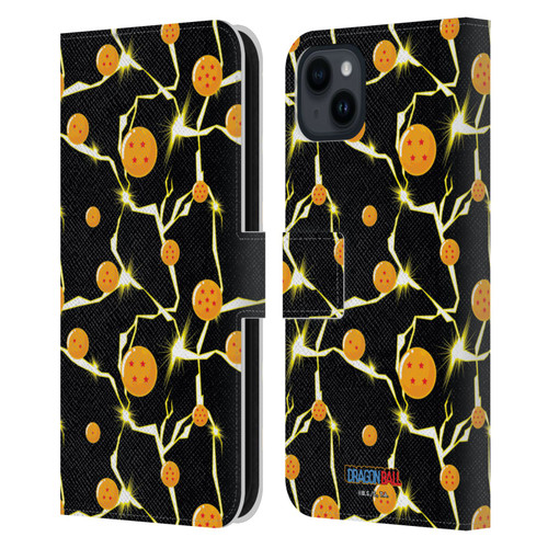 Dragon Ball Iconic Pattern Leather Book Wallet Case Cover For Apple iPhone 15 Plus