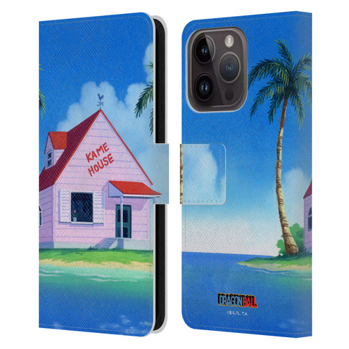 Dragon Ball Iconic Kame House Leather Book Wallet Case Cover For Apple iPhone 15 Pro