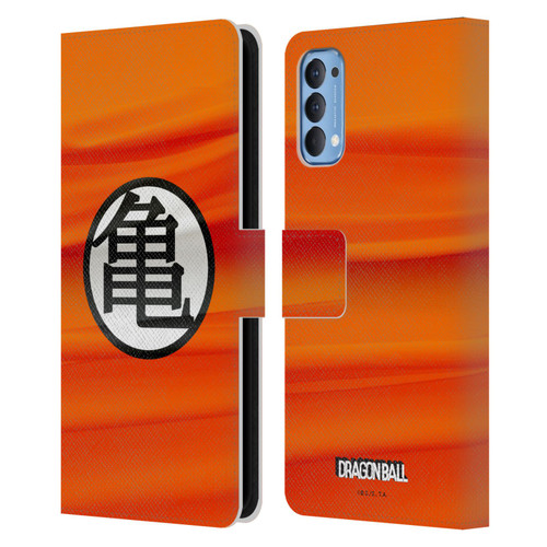 Dragon Ball Iconic Kame Symbol Leather Book Wallet Case Cover For OPPO Reno 4 5G