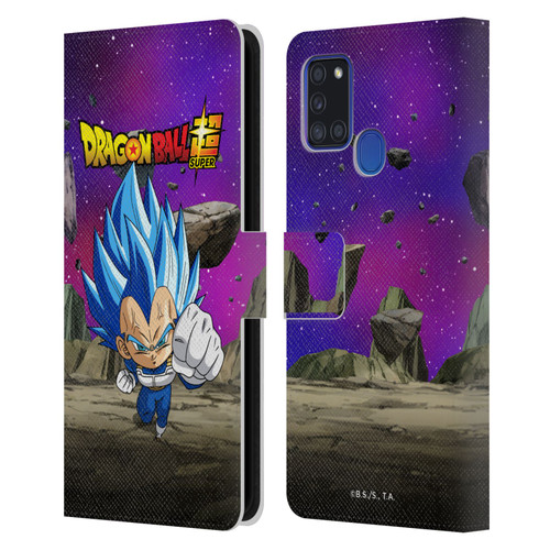Dragon Ball Super Characters SSGSS Evolved Vegeta Leather Book Wallet Case Cover For Samsung Galaxy A21s (2020)