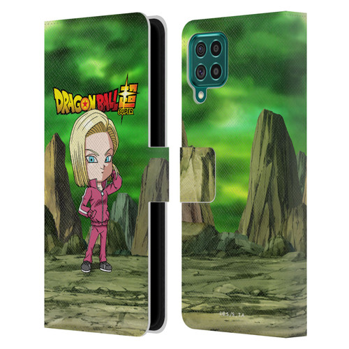 Dragon Ball Super Characters Android 18 Leather Book Wallet Case Cover For Samsung Galaxy F62 (2021)