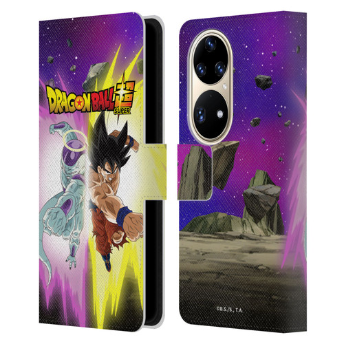 Dragon Ball Super Universe Survival Arc Frieza And Goku Leather Book Wallet Case Cover For Huawei P50 Pro