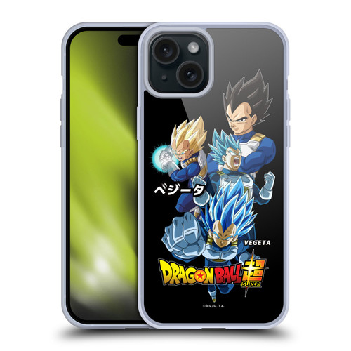 Dragon Ball Super Universe Survival Characters Vegeta Soft Gel Case for Apple iPhone 15 Plus & MagSafe