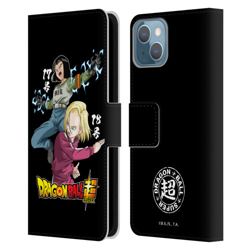 Dragon Ball Super Universe Survival Characters Android 17 & 18 Leather Book Wallet Case Cover For Apple iPhone 13