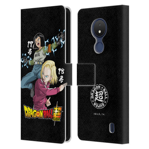 Dragon Ball Super Universe Survival Characters Android 17 & 18 Leather Book Wallet Case Cover For Nokia C21