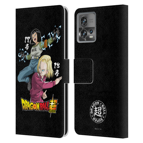 Dragon Ball Super Universe Survival Characters Android 17 & 18 Leather Book Wallet Case Cover For Motorola Moto Edge 30 Fusion